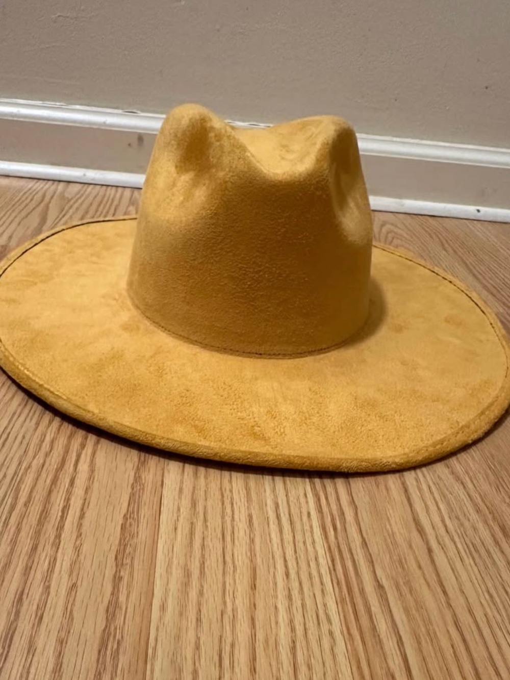 Ya Los Angeles Wide Brim Felt Fedora - Mustard